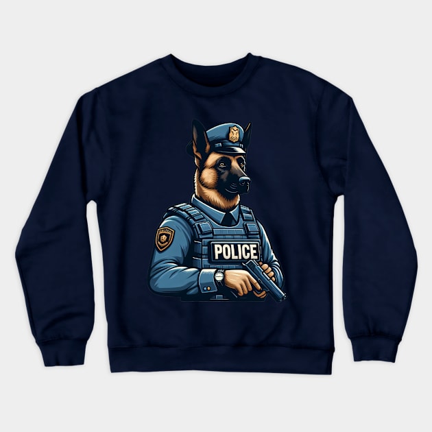 Belgian Malinois Police Crewneck Sweatshirt by k9-tee